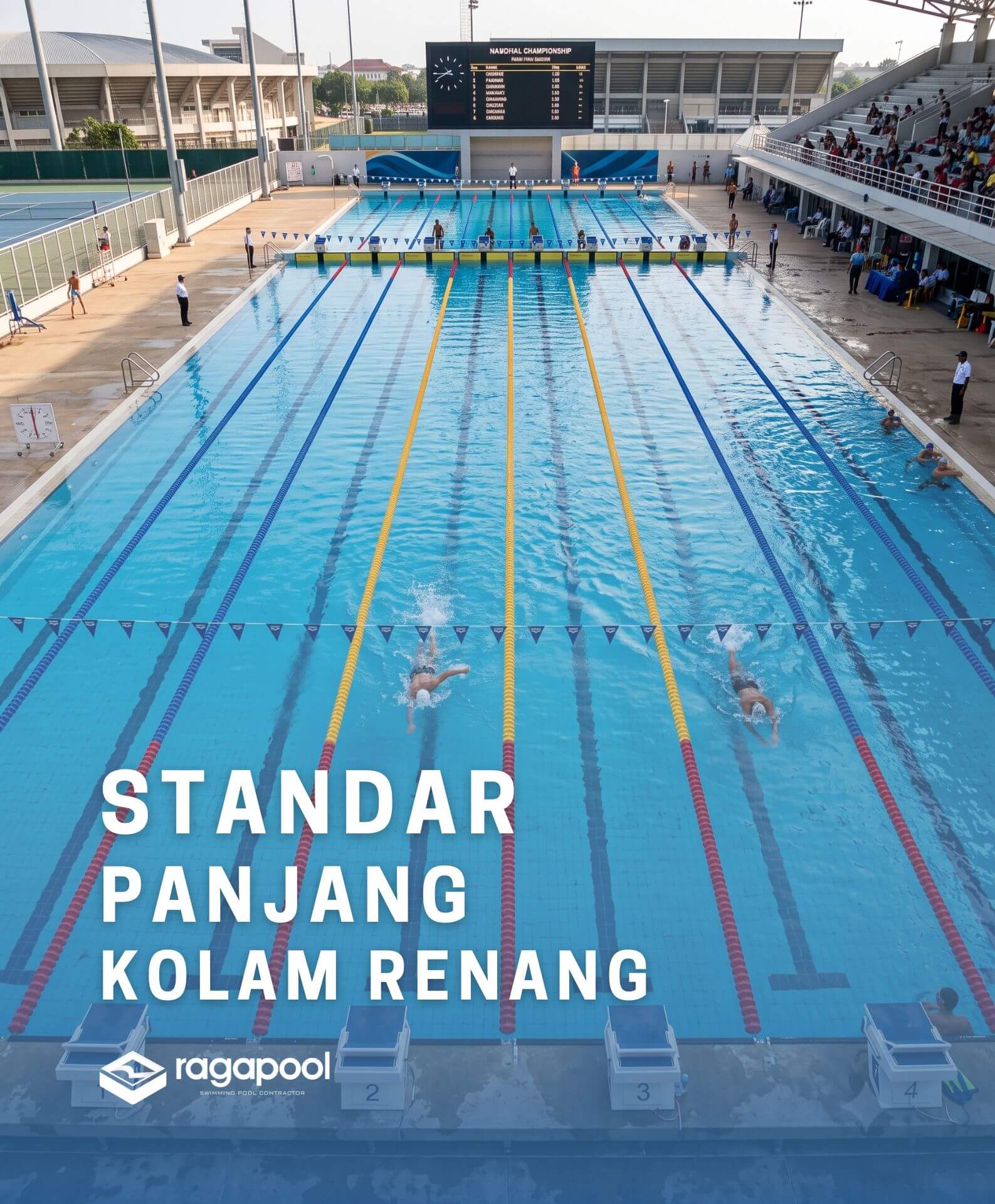 panjang kolam renang yang standar berukuran
