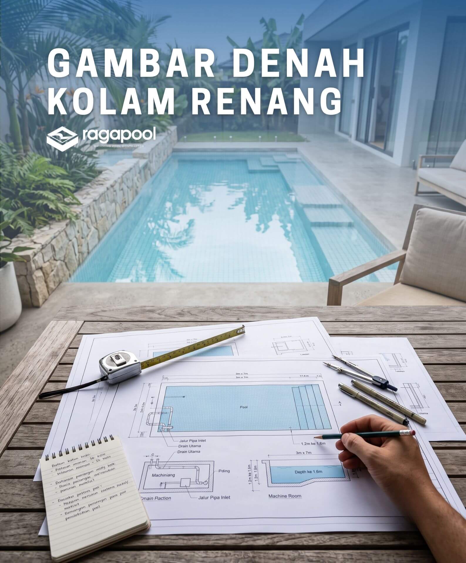 gambar denah kolam renang