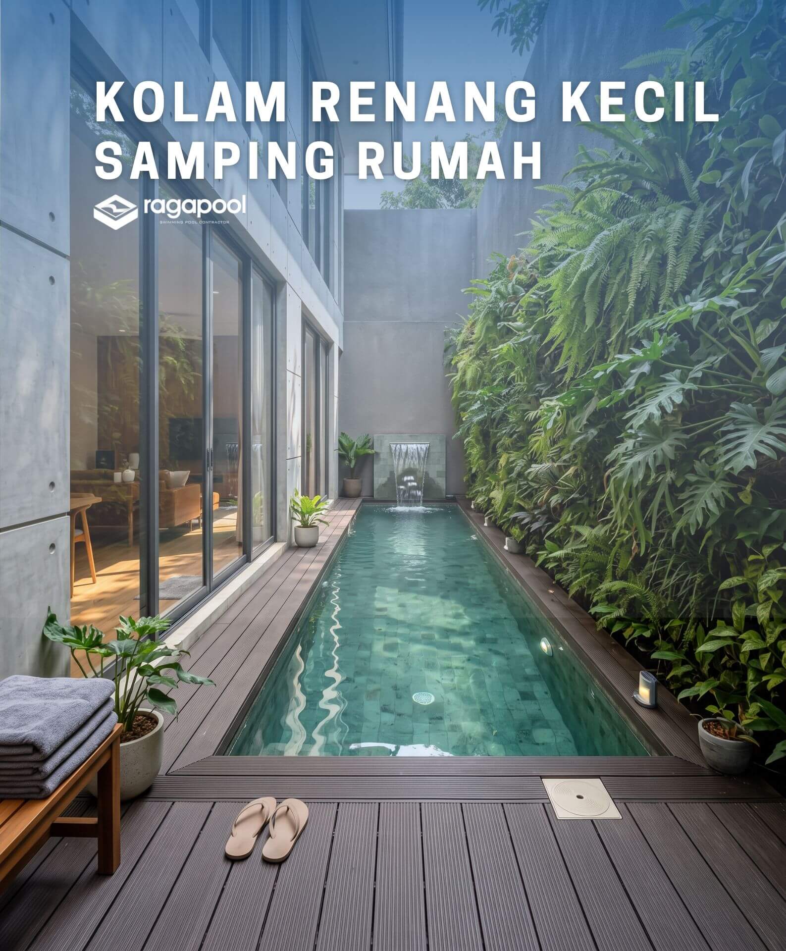 kolam renang kecil samping rumah